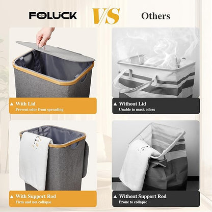Large Laundry Hamper, 100L Waterproof Laundry Basket