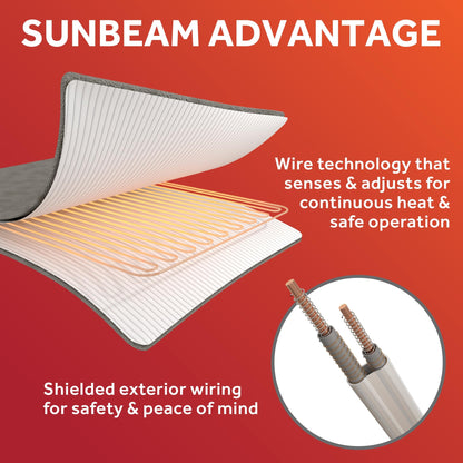 Sunbeam Premium Quilted Electric Heated Mattress Pad Twin 39" x 75" - 12 Heat Settings, 12-Hour Selectable Auto Shut-Off, Fast Heating, Warming Bed, Machine Washable, Extra-Soft Warm Cozy