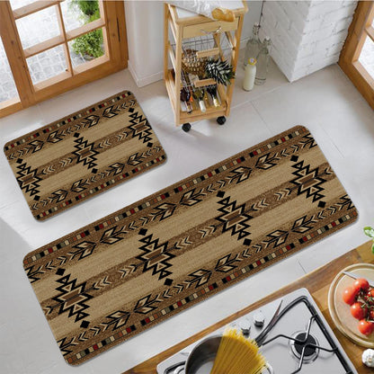 Eikunn Western Kitchen Rugs and Mats Set of 2,Boho Farmhouse Rustic Country Kitchen Mat for Floor, Non Skid Waterproof Kitchen Sink Mats Western Room Decor Doormat+Runner Rug