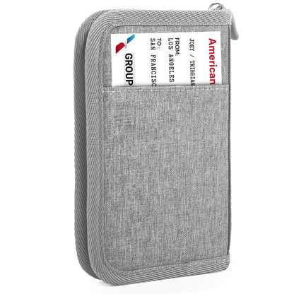 Single Passport Holder for Travel, RFID Travel Document Organizer for Women Waterproof Passport Wallet Men Portable Case for Cards, Boarding Pass, ID, Money, Tickets with Zipper