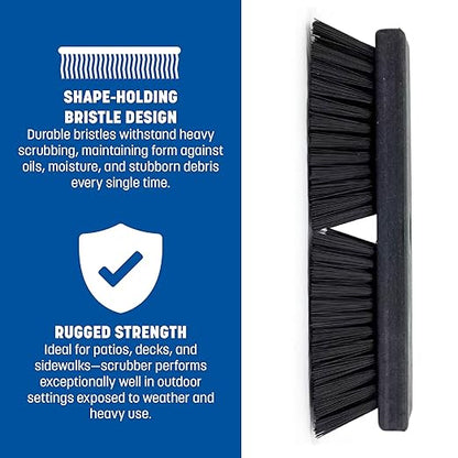 SPARTA Plastic Floor Scrub Brush, Brush Head Only, Deck Brush
