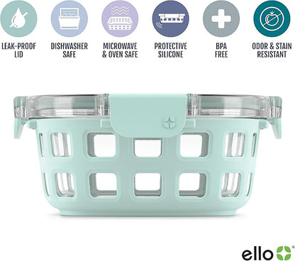 Ello Duraglass Mixed Meal Prep Sets Leak-Proof Glass Food Storage Containers