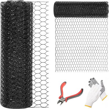 DOLEMODUO 72'' x 100' Black Chicken Wire Mesh Fence, 15 Gauge Poultry Netting and 2 inch Mesh Fence Roll, Chicken Wire for Floral Arrangements/Crafts/Farm/Livestock/Pet Protection