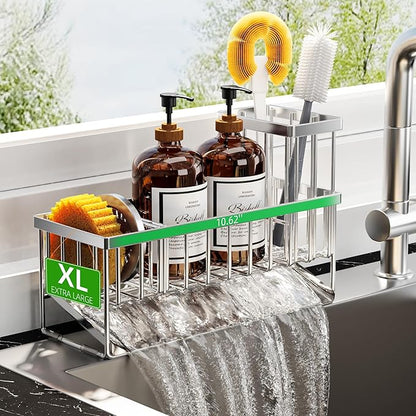 Cisily Extra Large Silver Kitchen Sink Caddy Organzier