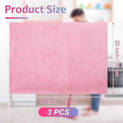 Newwiee 3 Pcs Extra Large Microfiber Cleaning Cloth 30" x 20" Washable Reusable