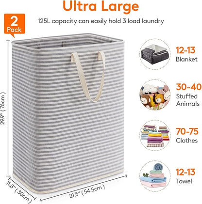 Lifewit 2 Pack Laundry Hamper Large Collapsible Laundry Baskets, Freestanding