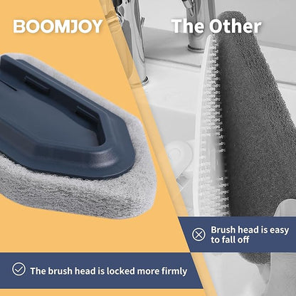 BOOMJOY Tub Cleaner Brush with Long Handle, No Scratch Shower Cleaning Brush