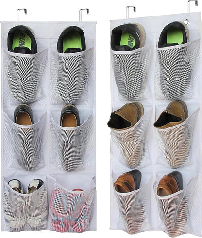 KIMBORA 2 Packs Narrow Over the Door/Wall Shoe Organizer Cruise, Small Hanging