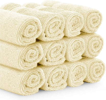 White Classic Luxury Cotton Washcloths 13x13 Inch