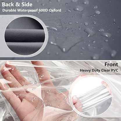 Waterproof Shelf Cover,600D Heavy Duty Dustproof Storage Wire Rack Covers,Outdoor Shelving Covers for Wire Shelves with Zipper 30''x14''x62'',Clear Front.