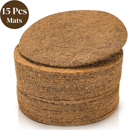 Eorbow 15 Packs Pigeon Nest Pads, Bird Breeding Mat for Chicken, Natural Coconut Fiber Bird Egg Mat, Nesting Bowl Box Pad for Parakeet Chicken, Pigeon Hatching Bedding Accessories