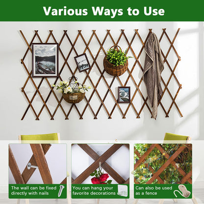 Expandable Garden Trellis, Trellis for Climbing Plants Outdoor, Wooden Lattice Fence Wall Panel Lattice Panels for Outside, for Climbing Plants Vine Ivy Rose Clematis (37" x 90", 1PC)