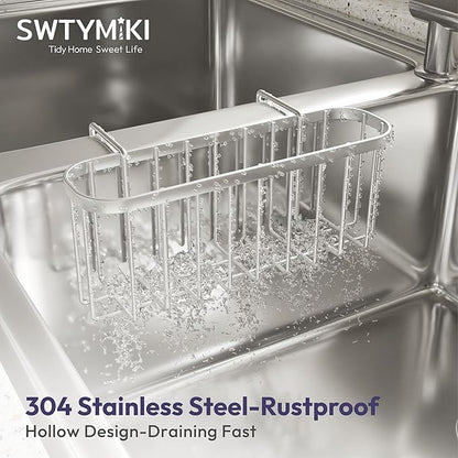 SWTYMIKI Sponge Holder for Kitchen Sink, Movable Kitchen Sink Caddy