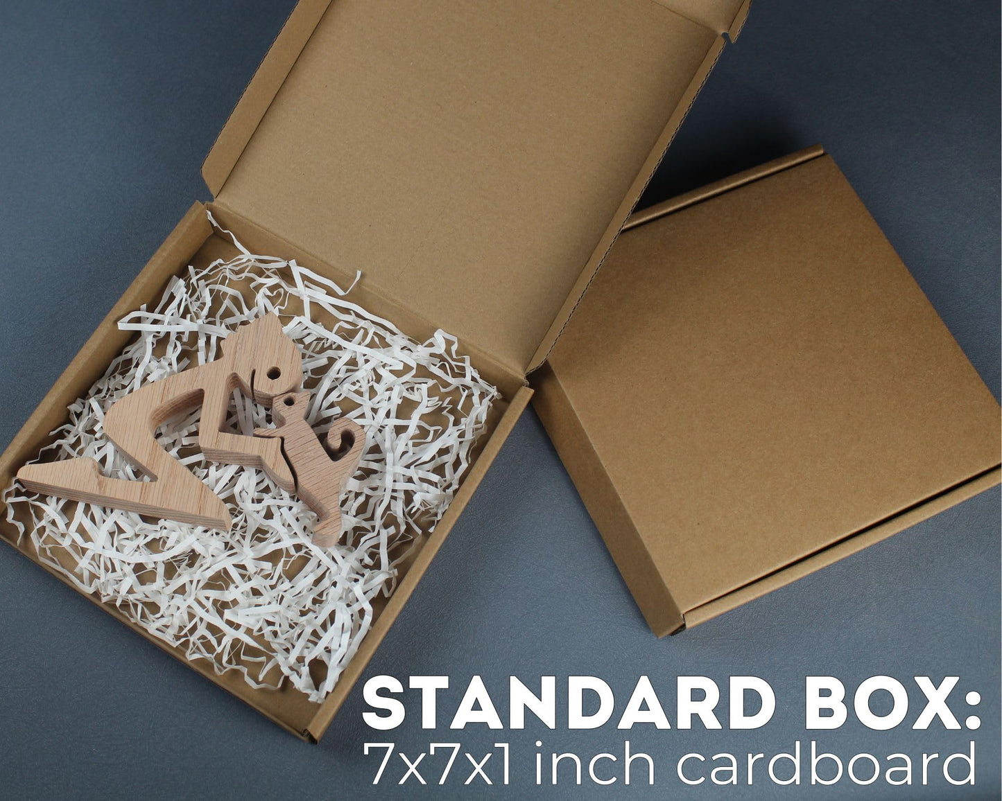 Wooden Cat & Man Figurine in Colors: Natural & Dark-Aged Oak. Boy and Kitten Wooden Statue Personalized Engraved Gift Box Wood Animal Ornament Pet Lovers Gift Handcrafted Oak Collectible Sculpture
