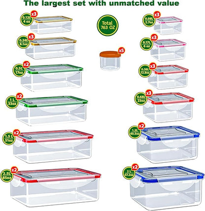 70 Pcs Large Food Storage Containers