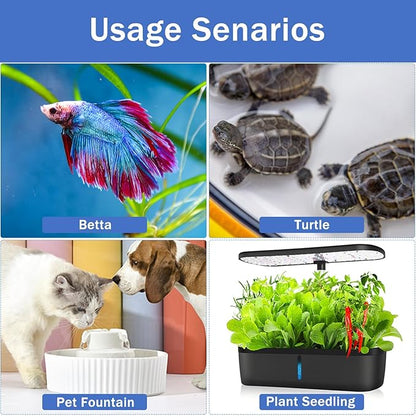 Super Mini Aquarium Heater 20W Betta Heater for 2-4 Gallon Tanks, Small Fish Tank Heater Turtle Heater with Dry-Run/Overheat Protection, Memory Function