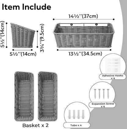 GRANNY SAYS Wicker Hanging Basket, 2 Pack Storage Baskets