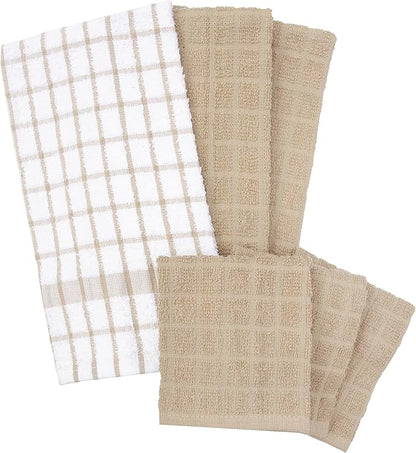 Ritz Premium Kitchen Towel and Dish Cloth Value Set: Highly Absorbent, Super