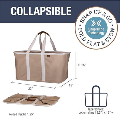 CleverMade Collapsible Laundry Tote 2-Pack – Foldable Carry-All Storage Bin