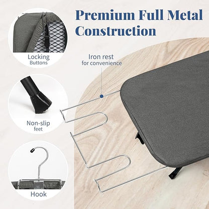 Small Ironing Board Foldable, BlissBoard Tabletop Iron Board