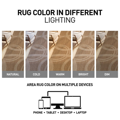 Rugshop Abstract Indoor Outdoor Flat Woven Area Rug,Natural Jute-Style,Easy-Care Patio Rug for Entryway Backyard Porch Deck Balcony, 2' x 3' Sand/Natural