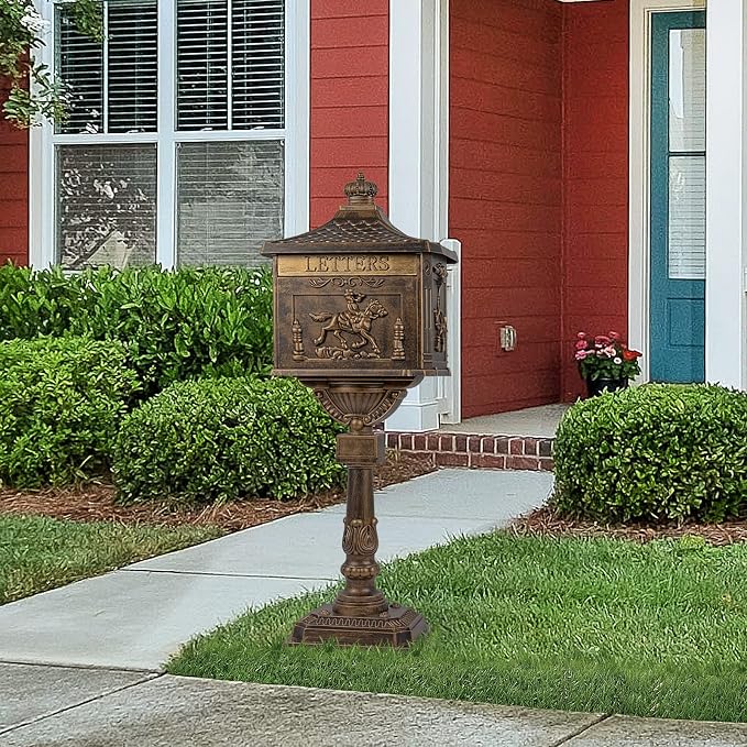 Polar Aurora Mailbox Cast Aluminum Bronze Mail Box Postal Box Security Heavy Duty New
