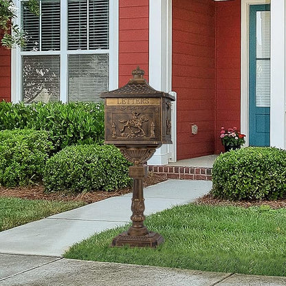 Polar Aurora Mailbox Cast Aluminum Bronze Mail Box Postal Box Security Heavy Duty New