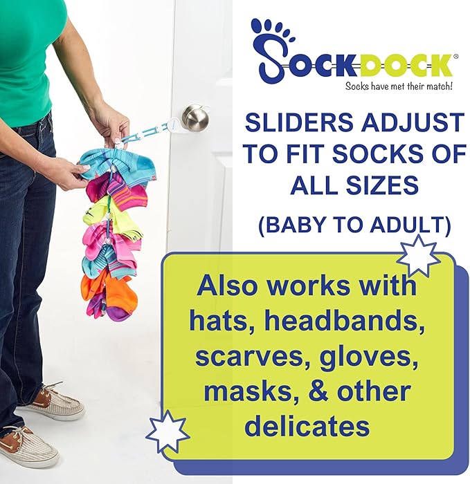 Sock Laundry Solution for Washing Drying & Storing Socks in Pairs, Clip & Hold