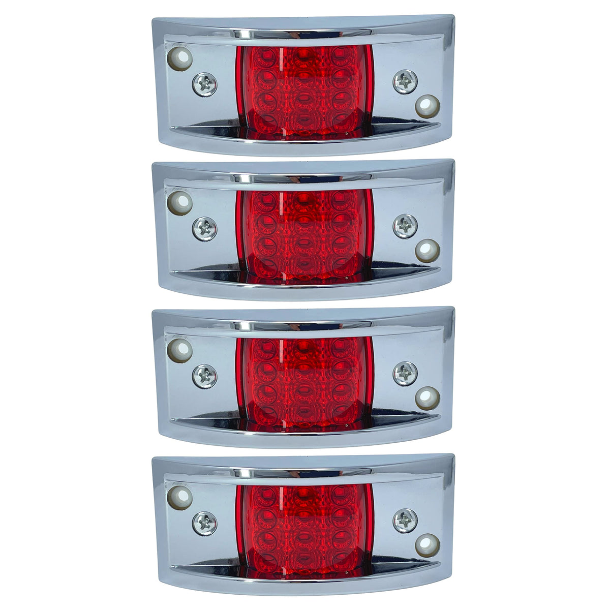 All Star Truck Parts 12LED Rectangular Clearance Side Marker Light, Surface Mount, 4-4/5in, Plastic, 4 PACK