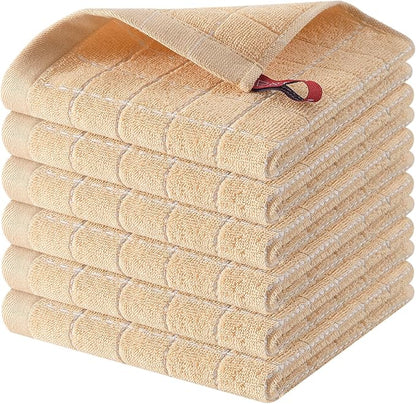 Homaxy 100% Cotton Terry Kitchen Dish Cloths, Ultra Soft and Absorbent Dish