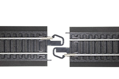 Bachmann Trains - Snap-Fit E-Z TRACK 18” RADIUS CURVED RERAILER (2/card) - STEEL ALLOY Rail With Black Roadbed - HO Scale