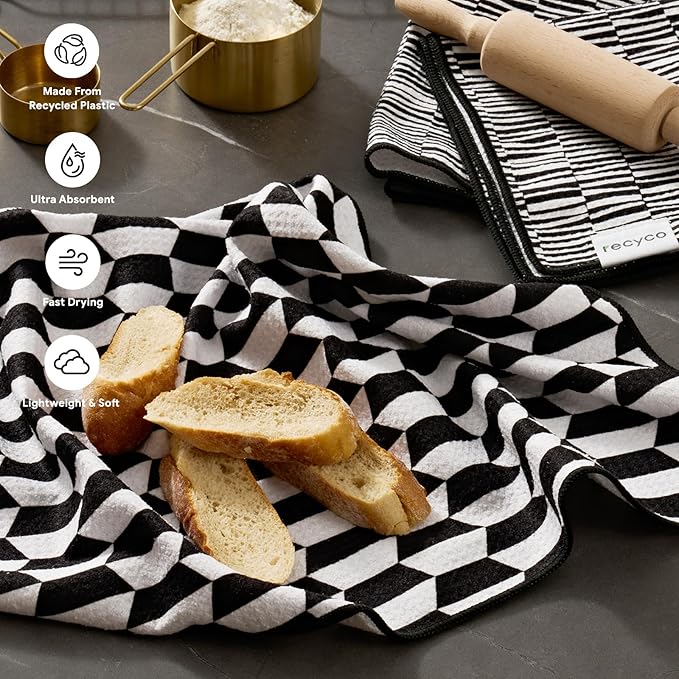 RECYCO Waffle Kitchen Towel Set of 2