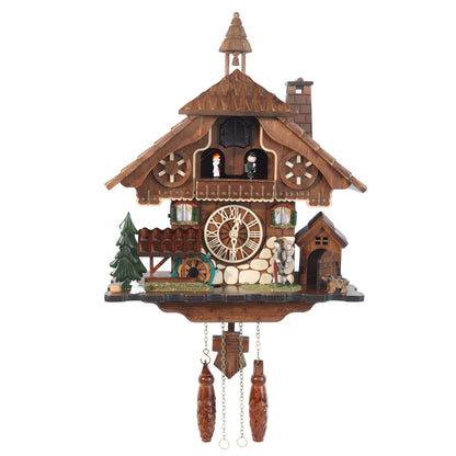 Cuckoopro Cuckoo Clock, Black Forest Style Wooden Pendulum Quartz Wall Clock, Volume Control, Night Silent, Gift Package, Professional Service