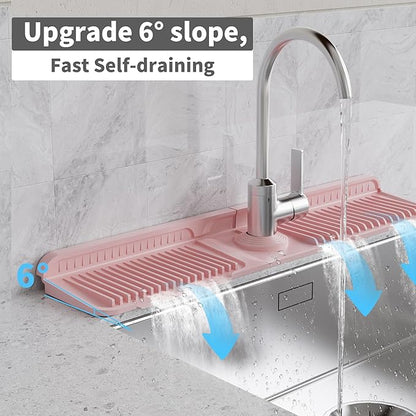 WAFT YEARN 24X5 Inch Silicone Durable Faucet Mat Kitchen Sink Splash Guard