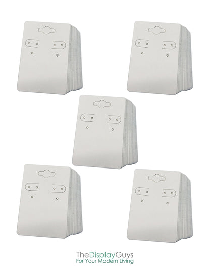 500-Pack 2x3 Pre-Punched Hanging Jewelry Earrings Display Cards (White Kraft Paper, Medium)