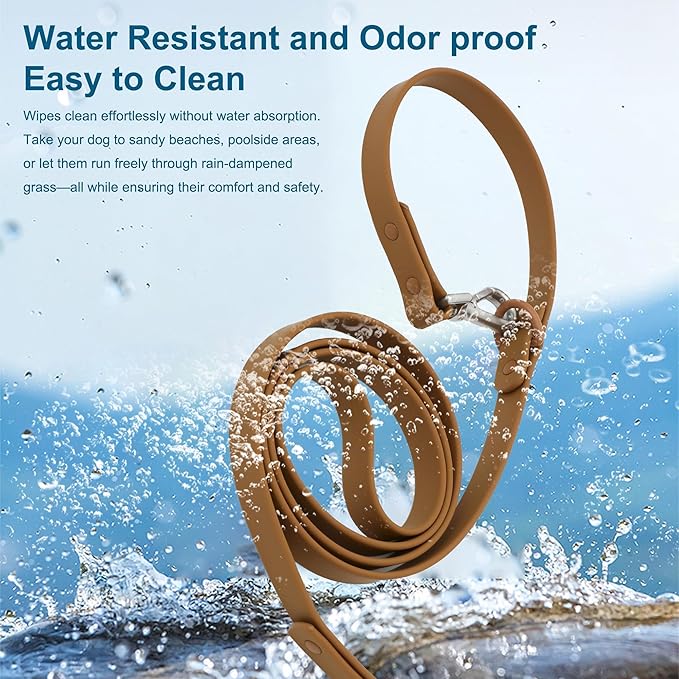 Dog Collar and Leash Set, Durable Waterproof Dog Leashes Collars, 5 Length Setting Adjustable Dog Collars for Large Medium Small Dogs (Sakura Pink, M)