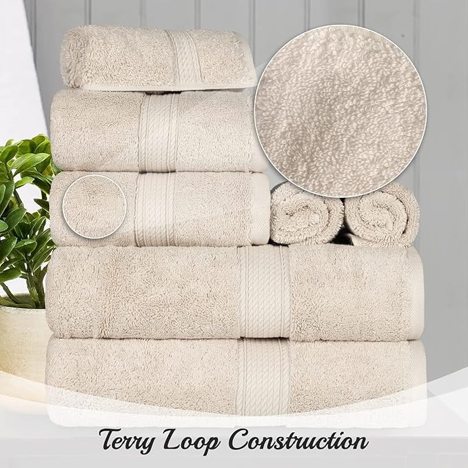 SUPERIOR Egyptian Cotton Pile Bath Sheet Set of 2, Ultra Soft Luxury Towels