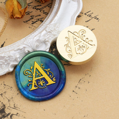 SWANGSA Initial Alphabet A Wax Seal Stamp Kit, Classic Retro Letter Sealing Stamp with 200pcs Sealing Wax Beads Kit for Wedding Invitations Cards Envelopes (A)