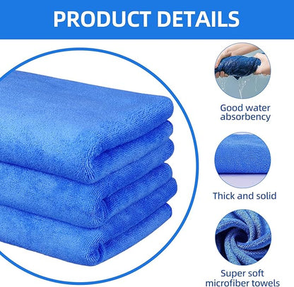 6 Pack Microfiber Cleaning Cloths Extra Large 30" x 20", XL Rags Washable