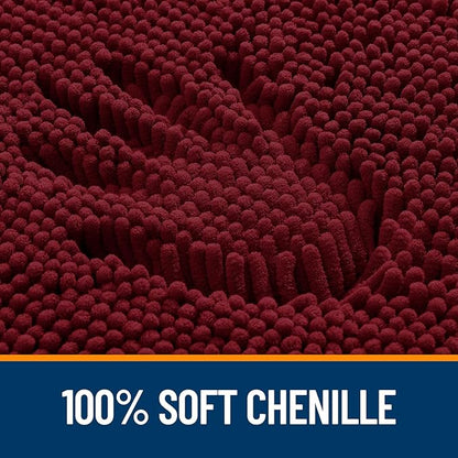 OLANLY Large Bathroom Rugs 70x46, Extra Soft Absorbent Chenille Bath Rugs, Rubber Backing Quick Dry, Machine Washable Bath Mats for Bathroom Floor, Tub and Shower, Home Decor Accessories, Burgundy