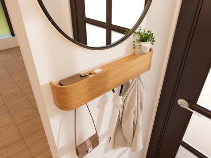 OLEEK wall Coat Rack - wall Shelf with Hooks - entryway Hooks - entryway Shelf - Modern Coat Rack - Wooden Coat Rack wall Mount for Home Decor - Wooden Mount for Home Decor - Coat Hanger Wall Mount
