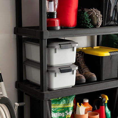IRIS USA WeatherPro Airtight Pet Food Storage Container, Up to 14 lbs, Dog Cat Bird and Other Pet Food Storage Bin Keep Pests Out Translucent Body BPA Free Stackable, 2 Pack, Gray