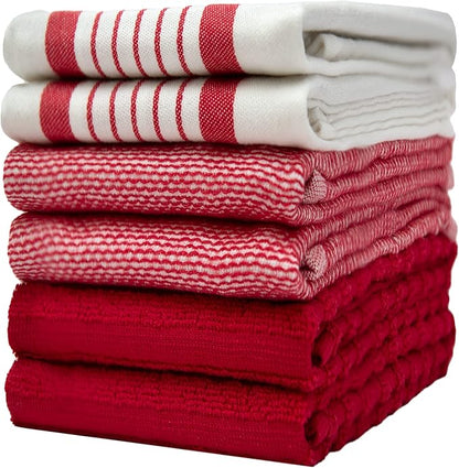 Premium Kitchen Towels | Large Cotton Dish Towels | Flat & Terry Highly