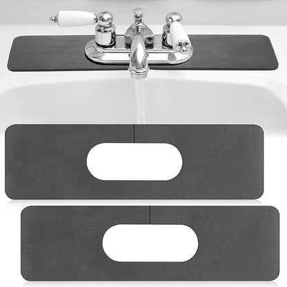 Tioncy 2 Pcs Faucet Mat Sink Splash Guard Oval-hole Oval Splash Pad