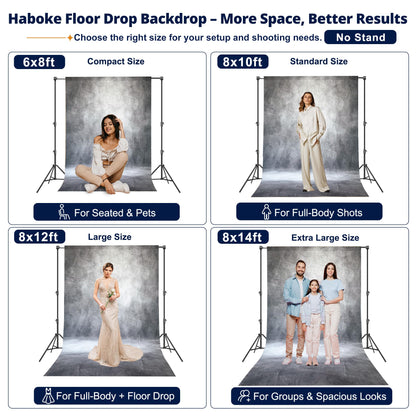 Haboke Abstract Professional Photography Backdrop for Portrait Photo Props Booth Background Photoshoot Studio with Polyester Fabric Roller Pocket on Top (8x10ft,Grey,No Stand)