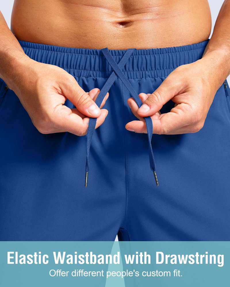 G Gradual Men's Athletic Running Shorts with Zipper Pockets Quick Dry 7"/ 5"/ 9" Workout Gym Shorts for Basketball Hiking(Royal Blue,5M)