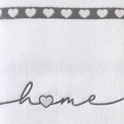 SKL Home Heart in Home 100% Cotton Embroidered 2pc Hand Towel Set, Decorative