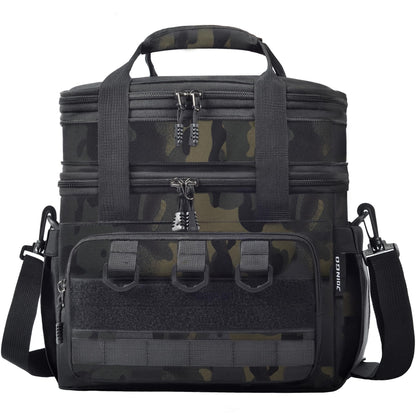 JOINGO Tactical Lunch Box for Men Women-Insulated Leakproof Lunch Bag with Adjustable Shoulder Strap, Durable Expandable Cooler Bag for Work Office Travel Camping Hiking, Large Meal Pail Adults(Camo)