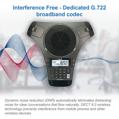 VTech VCS702 ErisStation DECT 6.0 Conference Phone with Two Wireless Mics Using Orbitlink Wireless Technology