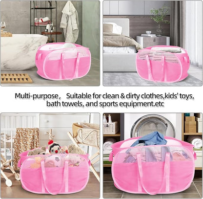 100L Collapsible Laundry Baskets, Tear Proof Pop Up Laundry Hamper